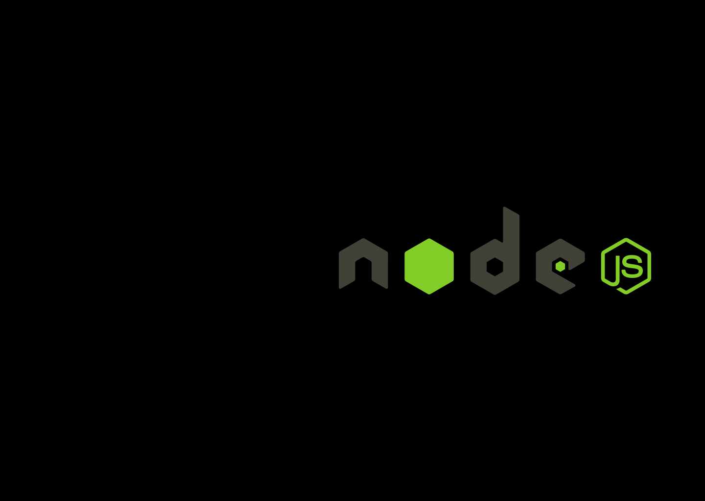 Image of Node JS with Black background